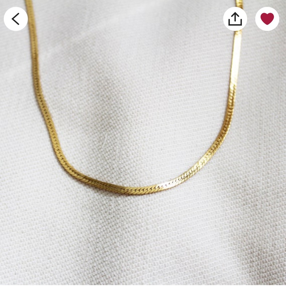 Handmade 14K gold filled herringbone snake chain necklace short chain/choker